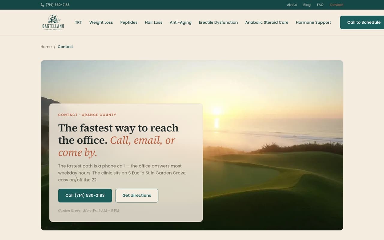 Castellano Health Institute contact page